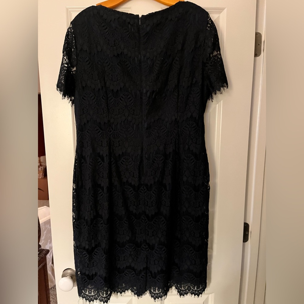 Preston & York Navy Blue Lace Short Sleeve Dress